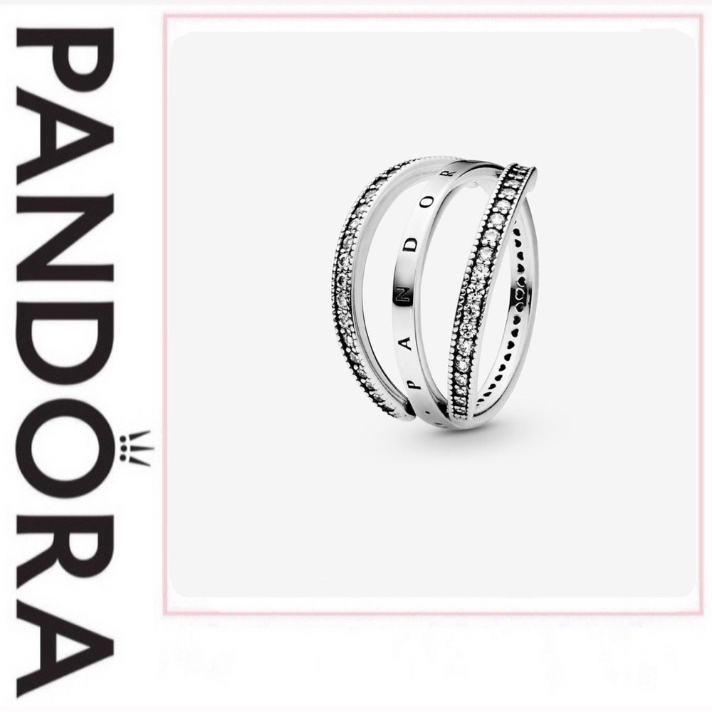 Pandora Logo and Hearts Ring